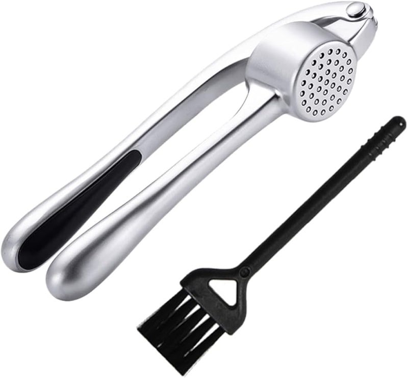 Alloy Garlic Press Crusher Peeler Brush and Scraper Kitchen Gadget Set - Image 1